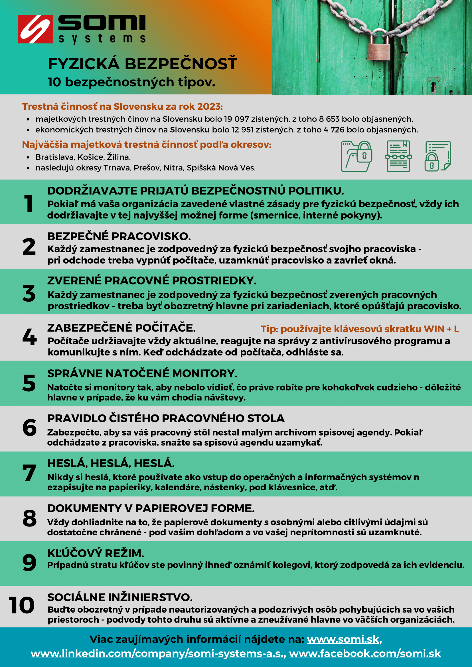 10 tipov pre fyzickú bezpečnosť